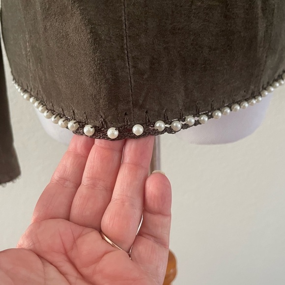 Vintage Y2K Suede and Pearls Blazer by Sophie Chang - Picture 8 of 11